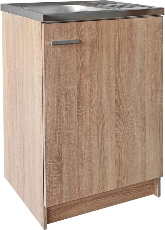 STAMAR Küchenunterschrank - 60 x 50 cm - Eiche Sonoma - Kompakt und Elegant - Mit Spüle Deante