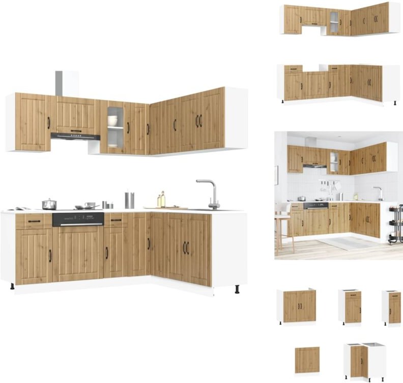 11-tlg. Küchenschrank-Set Lucca Artisan-Eiche Holzwerkstoff - Küchenschrank-Set - Küchenschrank-Sets - Küchenzeile Einba...