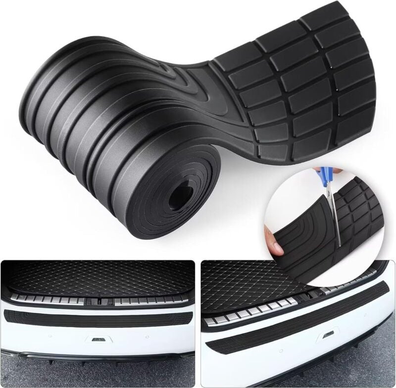 Heckstoßstangenschutz fürs Auto, 104 x 8,5 cm, universelles Gummi-Zubehör für den Kofferraum/SUV, kratzfest