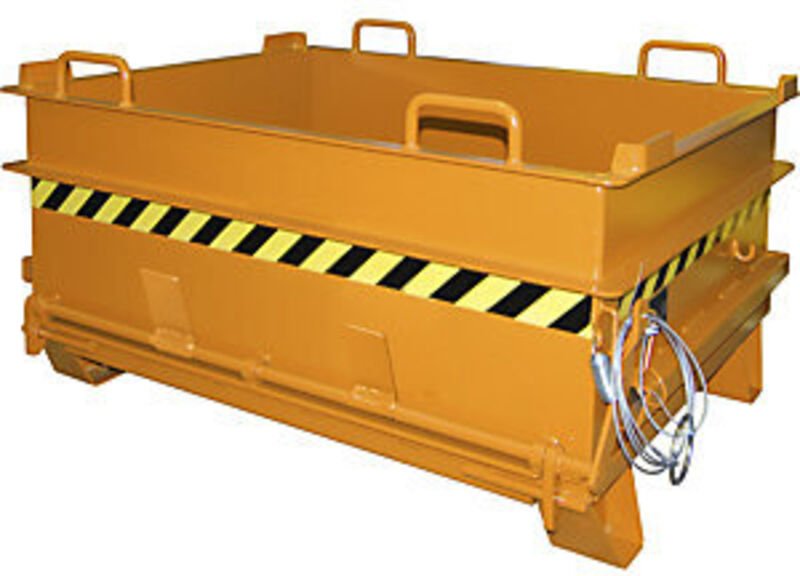 Bauer Baustoffcontainer BC 500 (Steinklammer-Entriegelung), lackiert, Gelborange