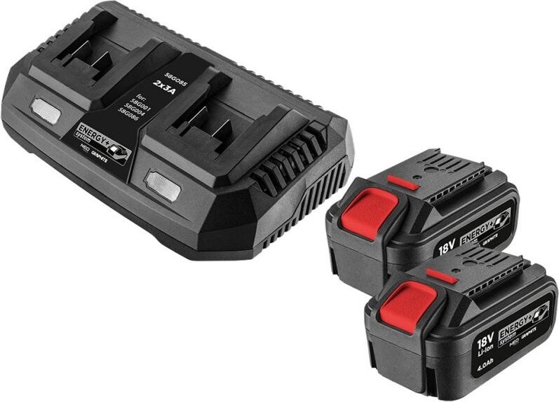 Energy+ Kit 2x 4ah Batterie Mit Doppel-Ladegerät - T 58ge134