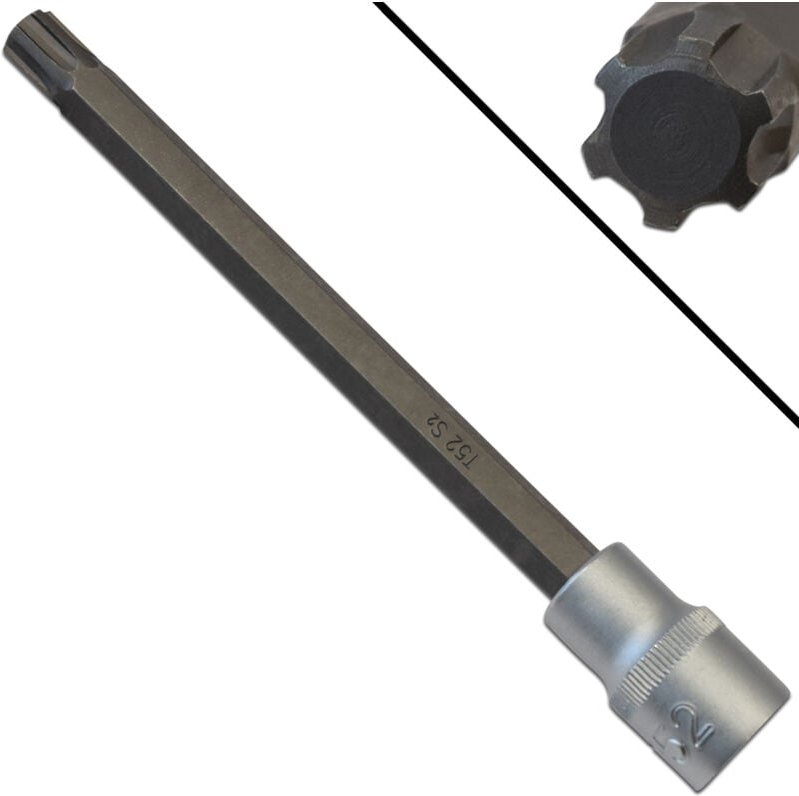 Bgs Technic - Bit-Einsatz Länge 168 mm Antrieb Innenvierkant 12,5 mm (1/2') für vag Polydrive Zylinderkopfschrauben
