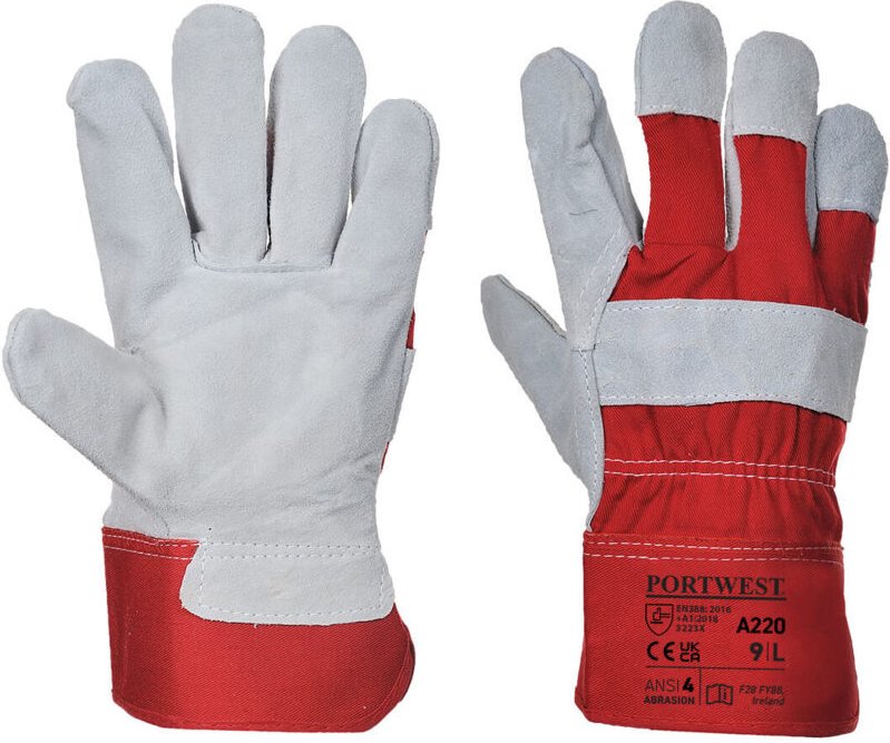 Docker Premium Rote Handschuhe M - Größe 8