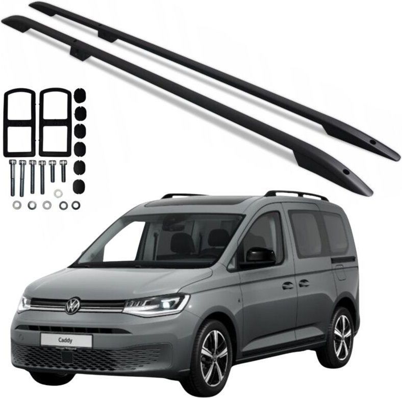Dachreling VOLKSWAGEN CADDY FORD TRANSIT CONNECT LANG 2020- SCHWARZ