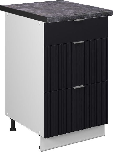 Vicco - Küchenschränke Fame-Line, Schwarz gestreift, 50 cm , ap Anthrazit