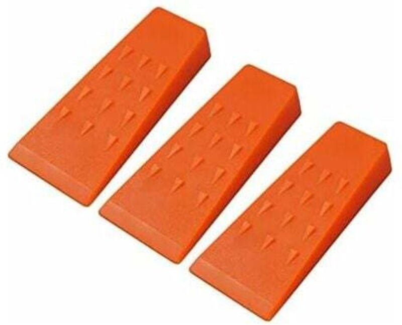 3 Stück Forst-Fällkeile, 140 mm ABS-Kunststoff, Fällkeil zum kontrollierten Fällen von Bäumen (Orange) - Lablanc