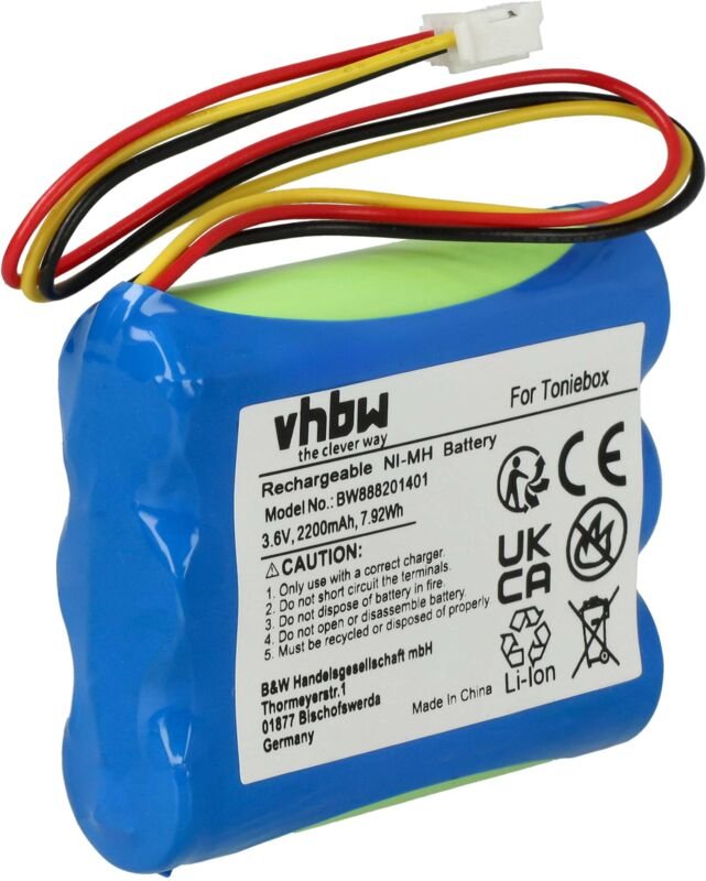 Vhbw - Akku Ersatz für tonies 50AA5S für Hörspielbox (2200 mAh, 3,6 v, NiMH)