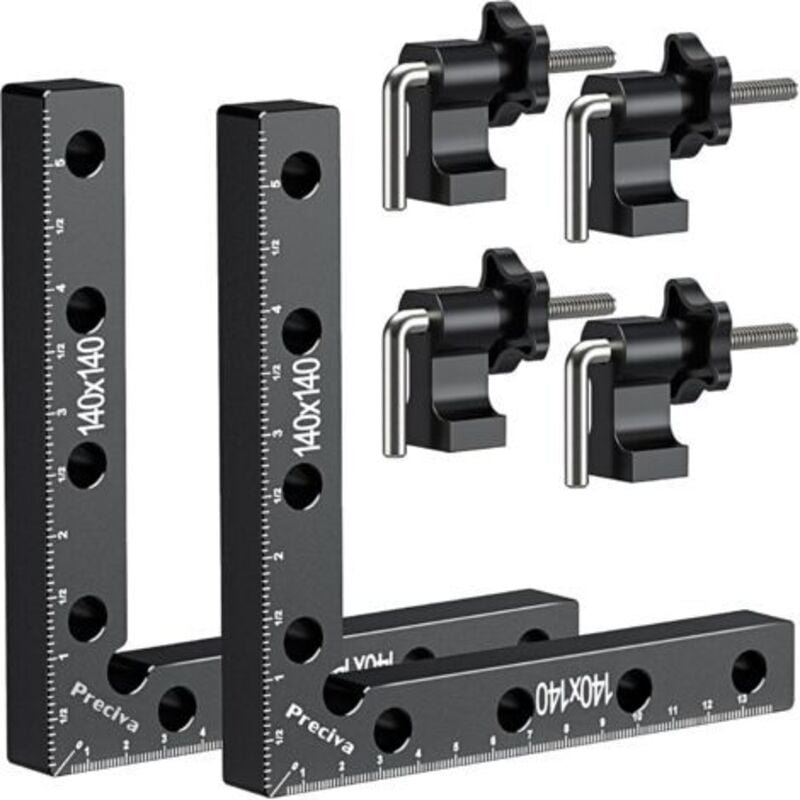 90-Grad-Positionierungsblock, rechtwinklige Befestigungsklemme aus Aluminiumlegierung, Holzbearbeitungswerkzeuge (14 cm)