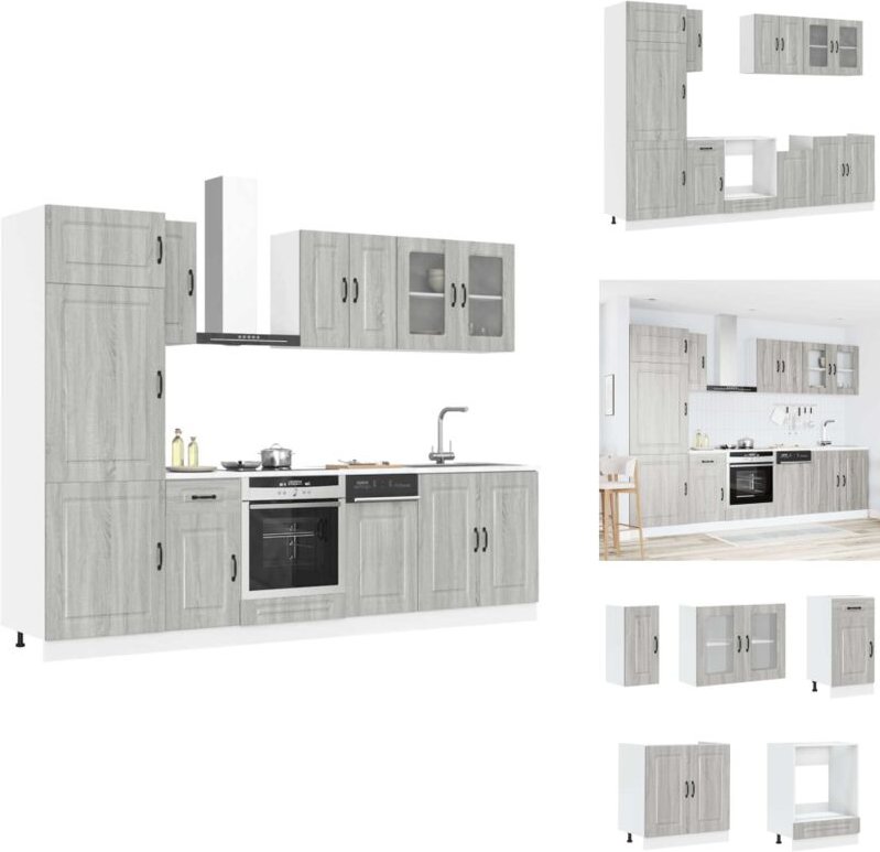 Vidaxl - 8-tlg. Küchenschrank-Set Kalmar Grau Sonoma Holzwerkstoff - Küchenschrank-Set - Küchenschrank-Sets - Küchenzeil...