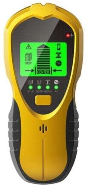 Rilevatore da parete 4 in 1 con display LCD, rilevatore con batteria da 9 V, per il rilevamento di metalli, fili, montan...