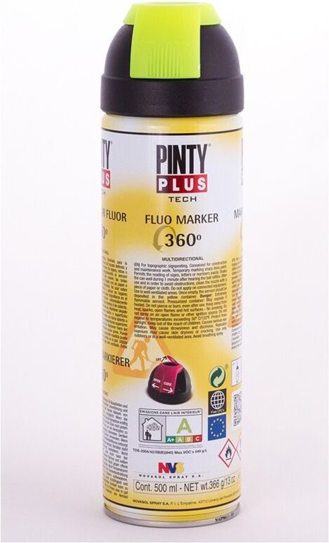 Sprühfarbe PintyPlus Tech Marker 360° Gelb 650 cc T146