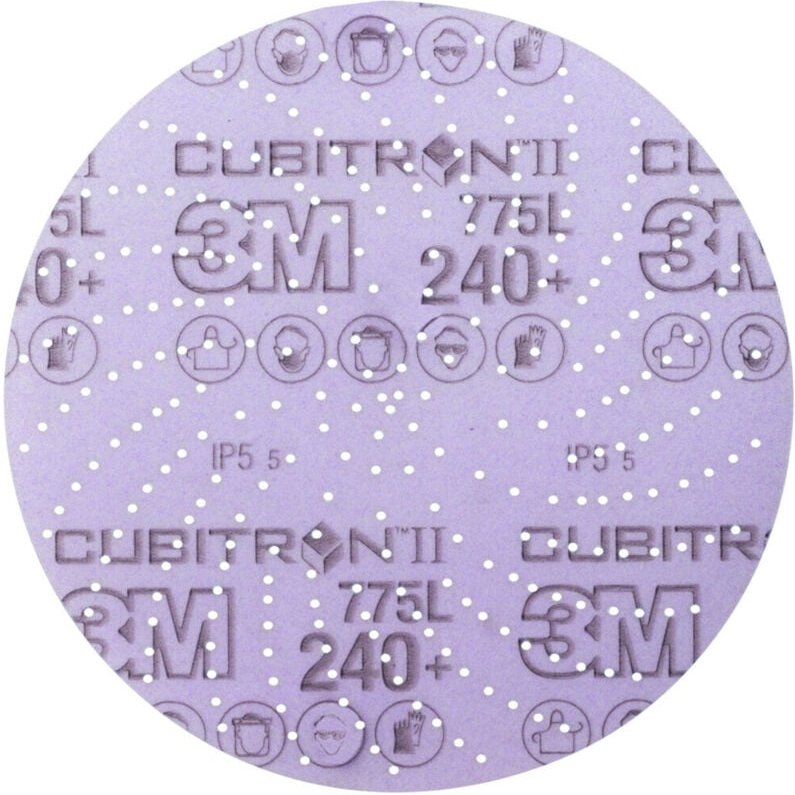 Klett-Schleifscheibe (cer) Hookit 775L Multilochung, 150 mm Durchmesser, Körnung: 240 - 3M