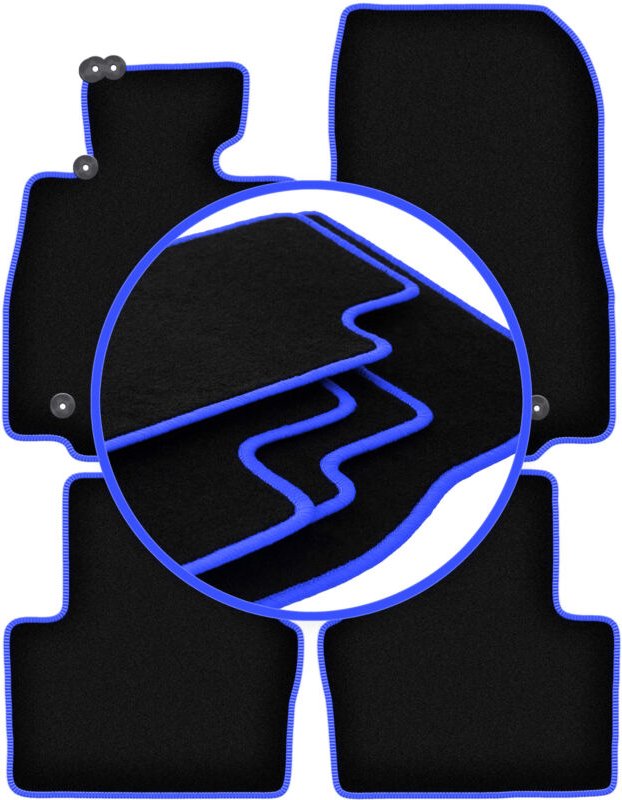 CARLUX-BLUE Auto-Fußmatten für: Mazda 2 III Fließheck (2015-)