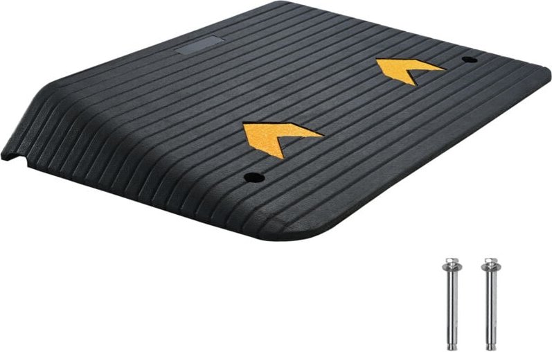 Mophorn Gummi-Schwellenrampe, Türrampe, 10,2 cm Höhe, 15 Tonnen Tragkraft, robuste Gummi-Bordsteinrampe für Autos, Rolls...