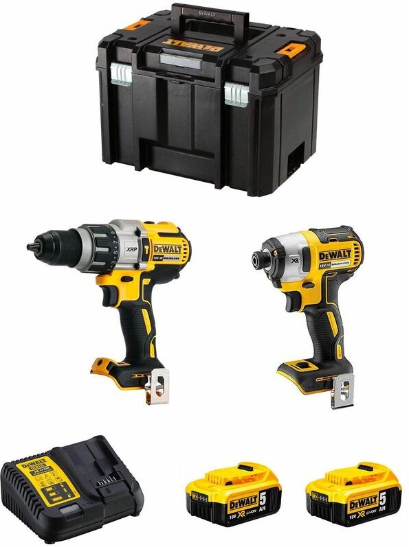 Dewalt - Kit DWK224 (DCD996 + DCF887 + 2 x 5,0 Ah + DCB115 + tstak vi)