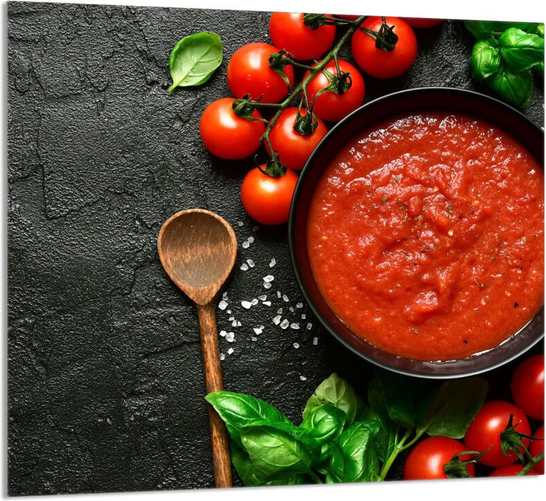 GLASPLATTE FÜR KÜCHE 65x60 Lebensmittel