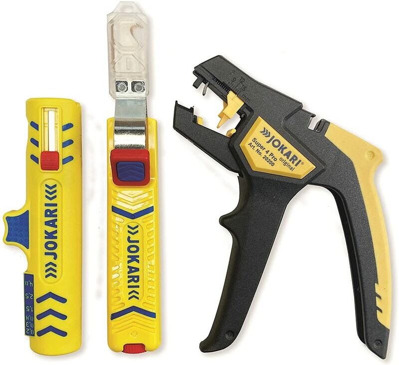 Jokari - Hausinstallationsset Basic Abisolierzange Kabelentmantler Kabelmesser