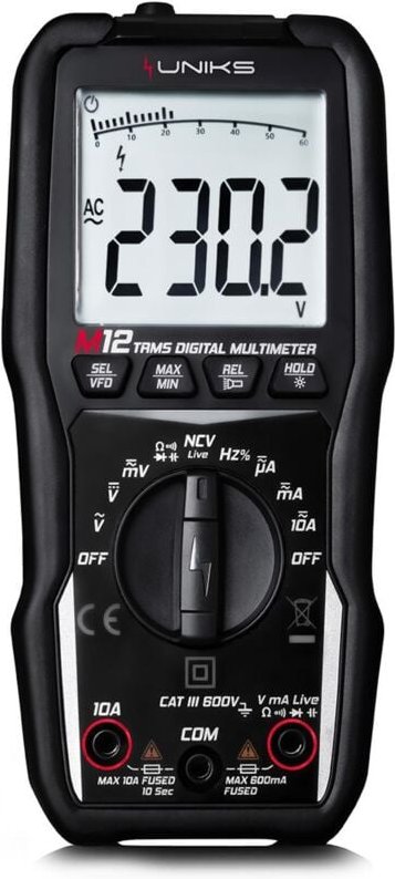 Uniks kompakt-multimeter 10a 600v schwarz - m12