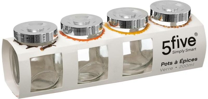4 gewürzgläser aus glas - 5five
