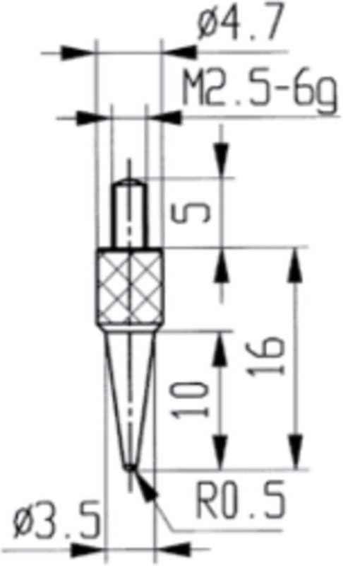 Ultra Präzision - Messeinsätze für Messuhren Spezialstahl mit Kegel 16 mm