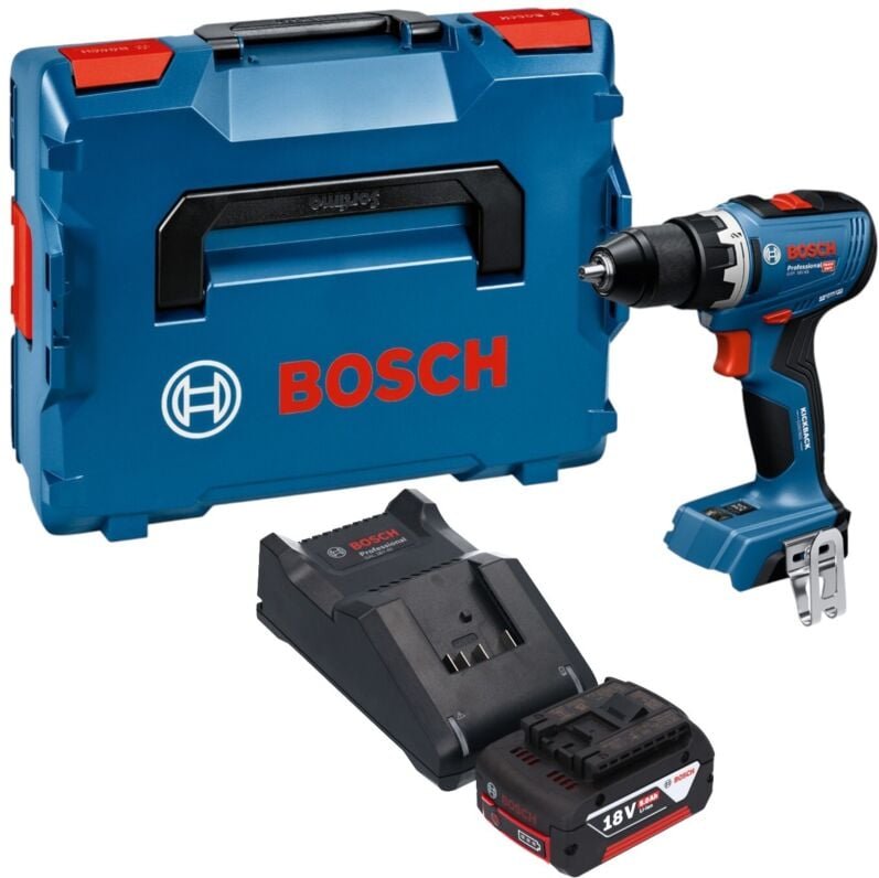 Bosch GSR 18V-65 Professional Akku Bohrschrauber 18 V 63 Nm Brushless + 1x Akku 5,0 Ah + Ladegerät + L-Boxx