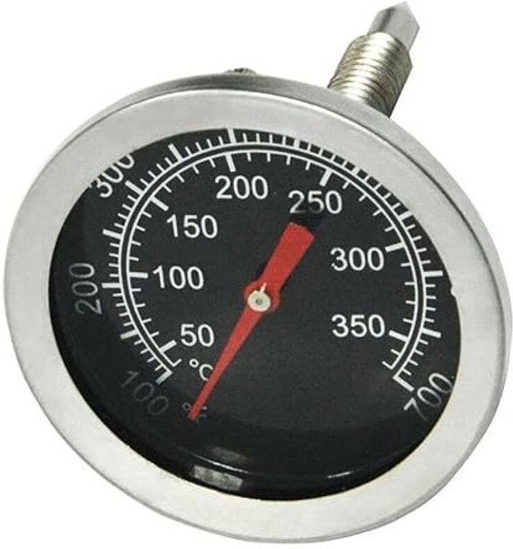 Shining House - Grill-Thermometer, Holzkohle-Smoker, 50 mm Edelstahl-Pizzaofen-Thermometer, Grill-Ersatzteile