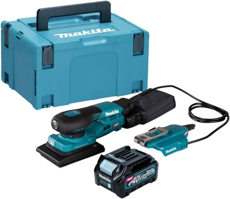 Makita BO 005 CGD101 Akku Schwingschleifer 40 V max. 80 x 130 mm 3,0 mm Hub Brushless + 1x Akku 2,5 Ah + Makpac - ohne L...