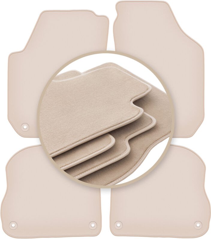 Beige Matten PREMIUM für: Skoda Fabia II Fließheck, Kombi 2007-2014