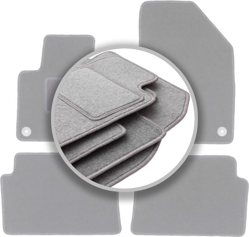 Graue Autofußmatten für: Citroen C5 II X7 Liftback, Limousine, Kombi, Tourer (2008-2017)