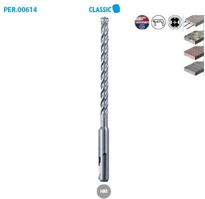 Sds+ 4-Schneiden-Bohrer Stahlbeton Classic ø 10 Länge 260 Länge. Nützlich 200mm