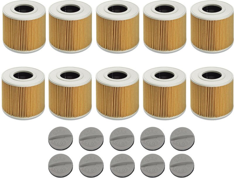 10x Trade-shop Patronen-Filter inkl. Verschlussschraube für Kärcher nt 48/1 1.428-601.0 nt 48/1 te 1.428-608.0 nt 48/1 P...