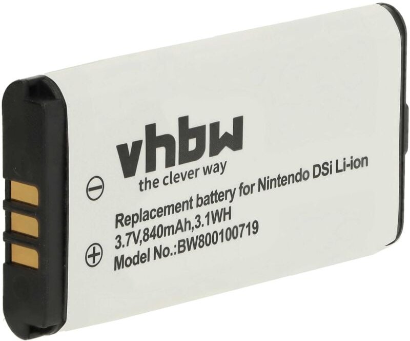 Vhbw - Akku Ersatz für Nintendo c/twl-a-bp, TWL-001, TWL-003, BOAMK01 für Spielekonsole (840 mAh, 3,7 v, Li-Ion)