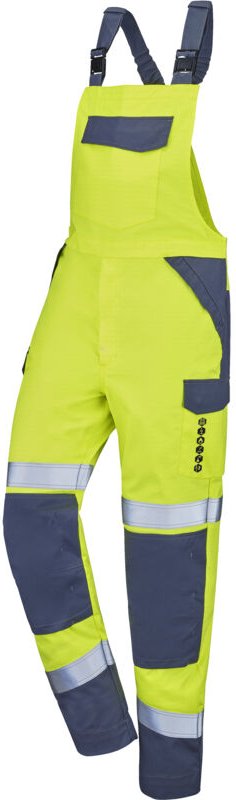 Träger-Overall ONAS Neon-Gelb / Marineblau XS