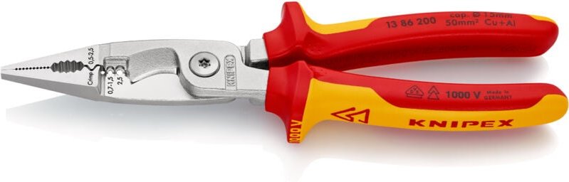 Knipex - Zange für Elektroinstallationen 200x85x20mm 1386200SB