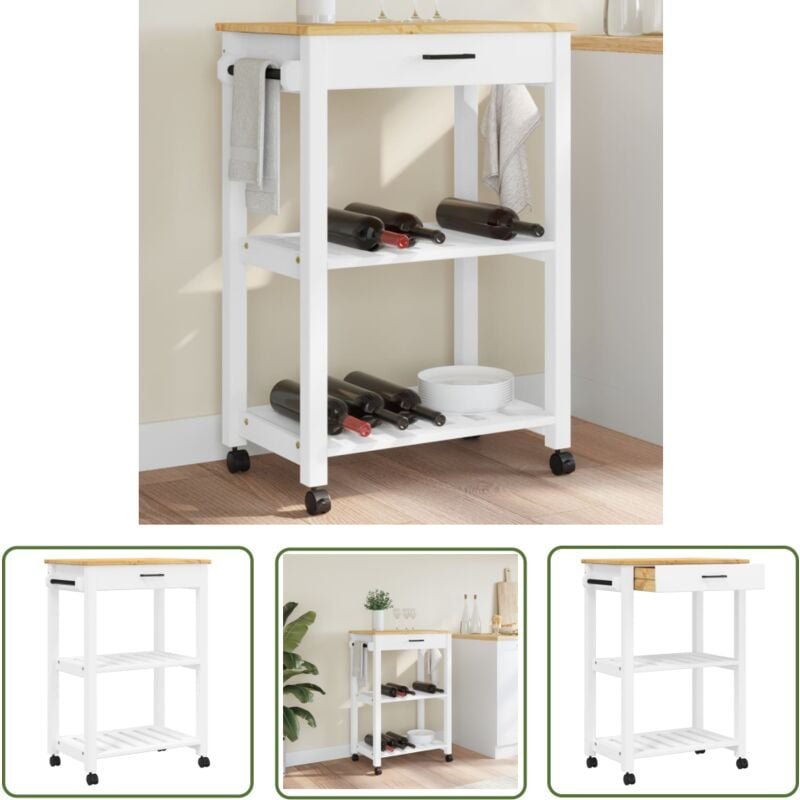 Küchenwagen monza 60x40x90 cm Massivholz Kiefer - Holz Küchenwagen - Küchenschrank - Vintage Möbel - Kücheninsel - Mobil...