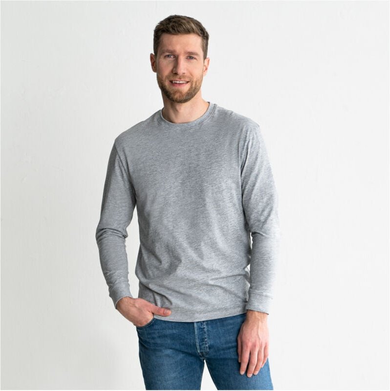 STIER Longsleeve Logo Capsule organic cotton L Grey Melange