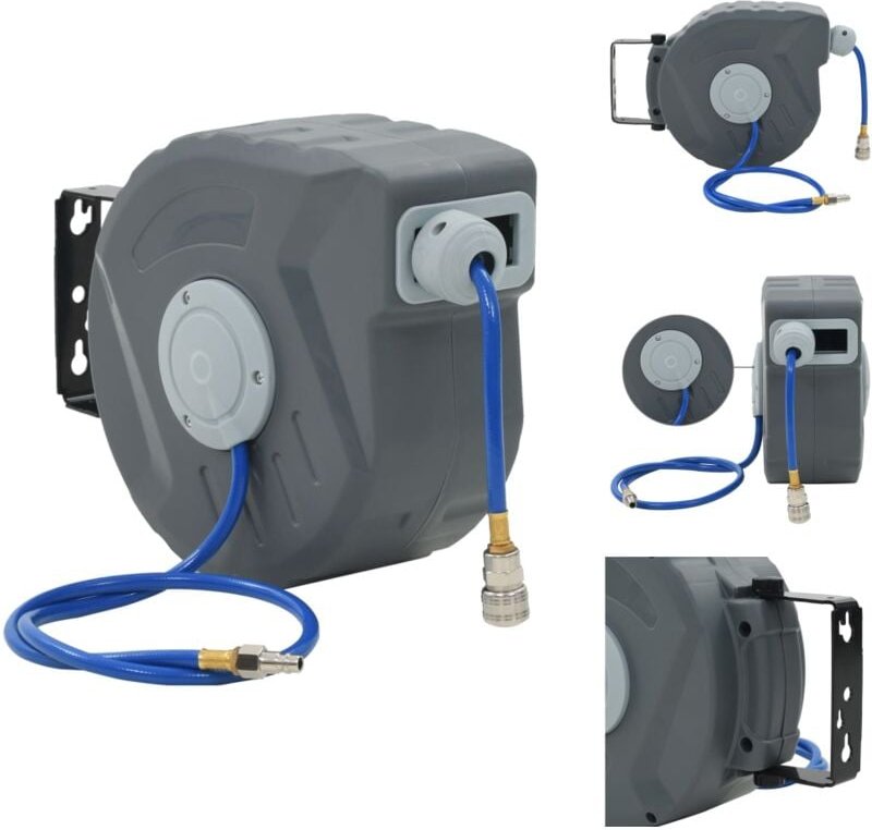 Luftschläuche - Living Automatischer Druckluft-Schlauchaufroller 1/4 12 m - Grau