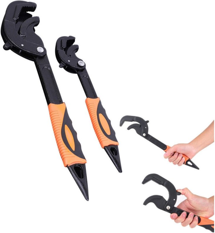 Trade Shop Traesio - Trade Shop - set mit 2 professionellen, multifunktionalen, verstellbaren levoce-rohrschlüsseln 260 ...