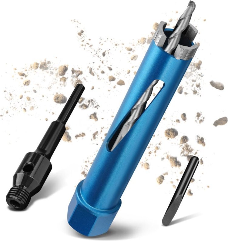 M22 Turbo Kernbohrer Ø44mm L200mm mit 100mm SDS Plus Adapter Trocken / Nass Bohrkrone Diamantbohrkrone Kernbohrkrone Dos...