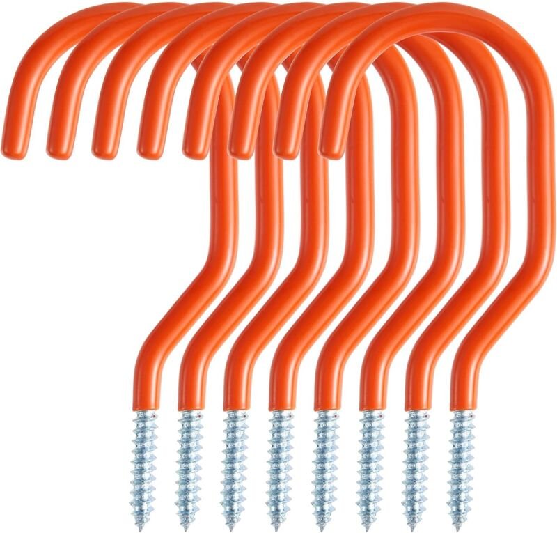 8er Pack Garagenhaken für Fahrrad, Werkzeuge, Allzweckhaken, Schraubwandhalterung, Leiter, Verlängerung und Elektrowerkz...