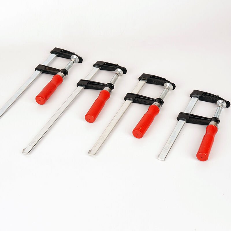 4 Stück Stangenklemmen, F-Schraubklemmen, Schnellklemme, 2 Stück 200 x 50 mm und 2 Stück 300 x 80 mm