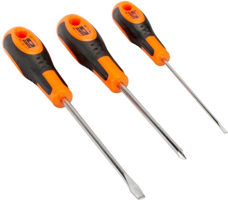 Bahco Satz Schraubendreher für Schlitz- und Phillips-Schrauben mit Gummigriff - 3-tlg.