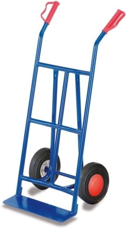 VARIOfit Stahlrohrkarren 250kg Traglast mit Rückwand Maße 620x440x1110mm Vollgummibereifung