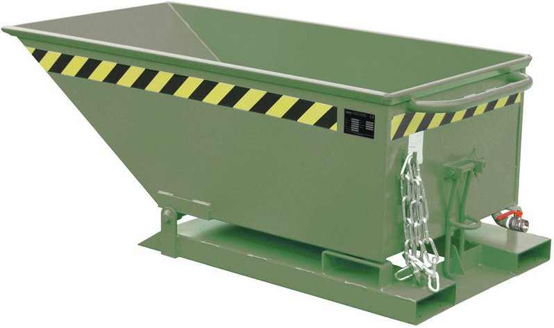 Bauer Späne-Kippmulde SKN 250, lackiert, Resedagrün