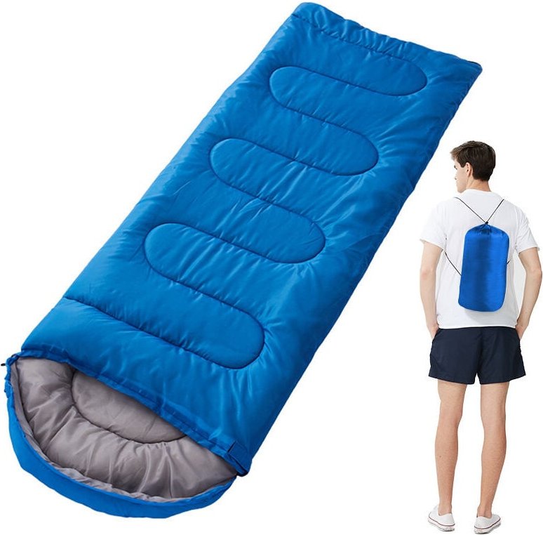Grüner Schlafsack, 1,3 kg, bequeme extragroße Größe 180 x 75 cm, geeignet für Erwachsene, wasserdichter Schlafsack mit K...