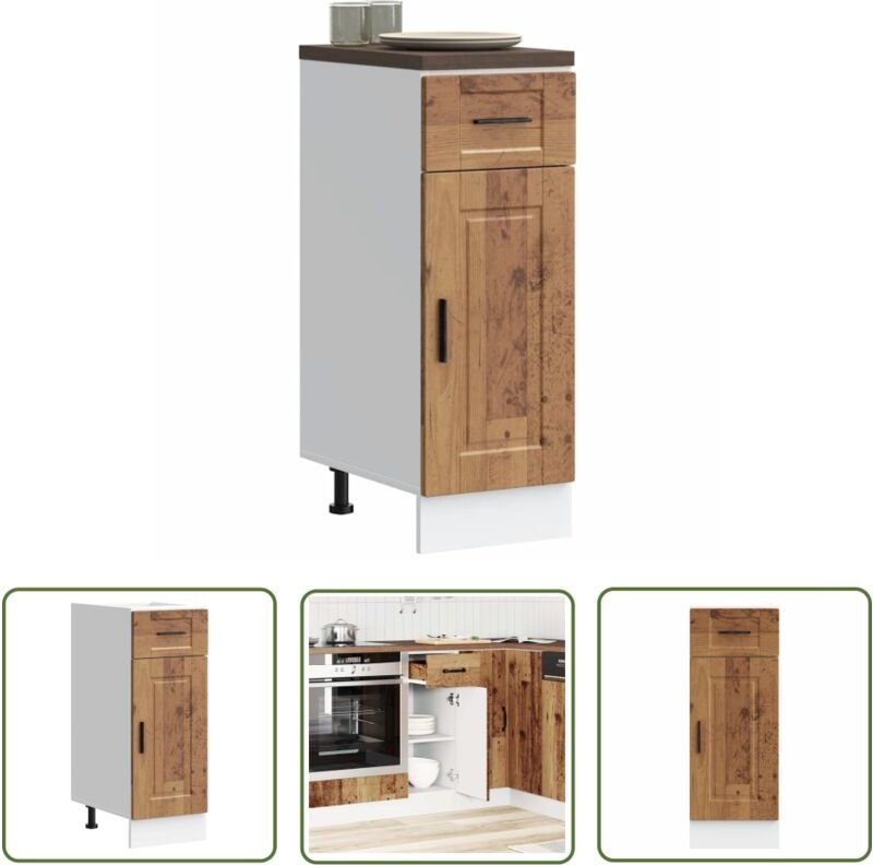 The Living Store - vidaXL Küchenunterschrank Porto Altholz-Optik Holzwerkstoff