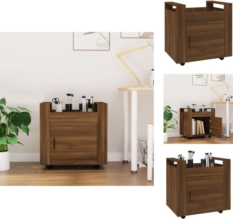 Kücheninseln & Küchenwagen - Living Bürowagen Braun Eichen-Optik 60x45x60 cm Holzwerkstoff - Braun