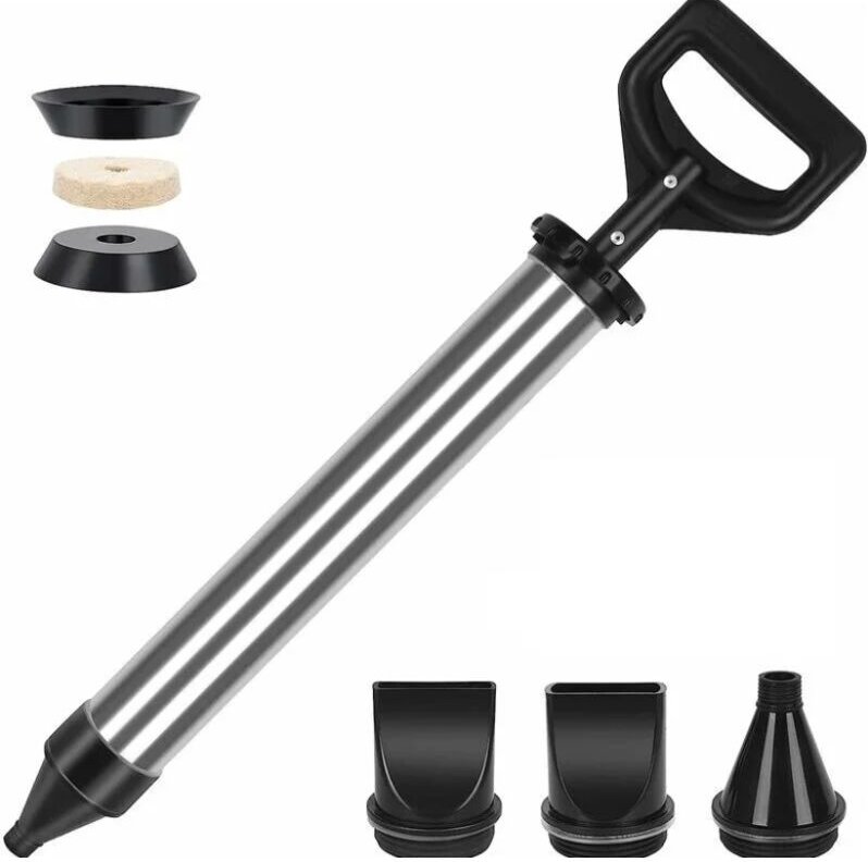 Pistolet à coulis pour mortier en acier inoxydable - Seringue à mortier - Pompe à mortier à main - Seringue à mortier av...