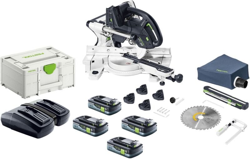 Festool KAPEX KSC 60 EB-Basic Akku Kapp Zugsäge 18 V / 36 V 216 mm Brushless + 4x Akku 4,0 Ah + Ladegerät + Systainer