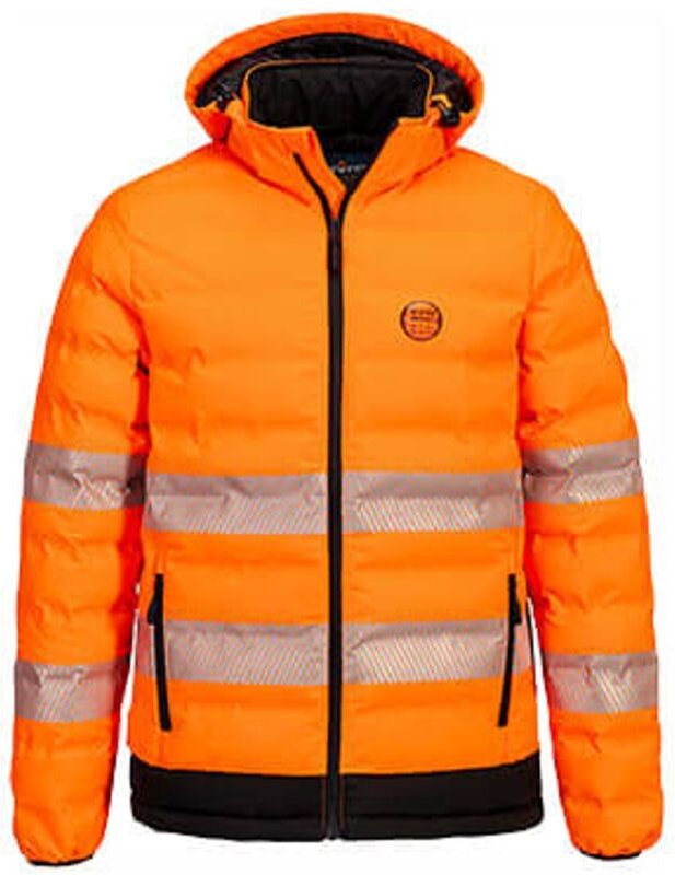 Hi-Vis Ultrasonic Heated Tunnel Jacket S548 Gr. xl Orange/Black - Portwest